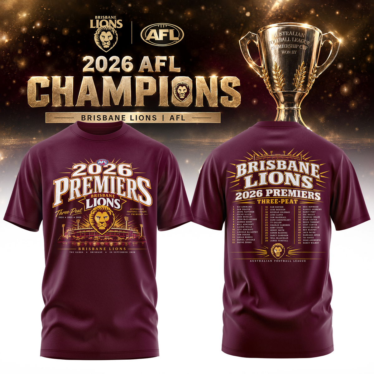 PREMIUM AFL X BL THANK FOR MEMORIES CHAMPIONSHIPÂ TSHIRT V3 LIMITED EDITION NDT VHM 2026