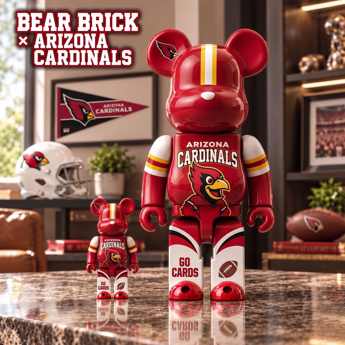 AC x Custom 1-of-1 NFL Team Bearbrick Collectible Figure Home Desk Decor