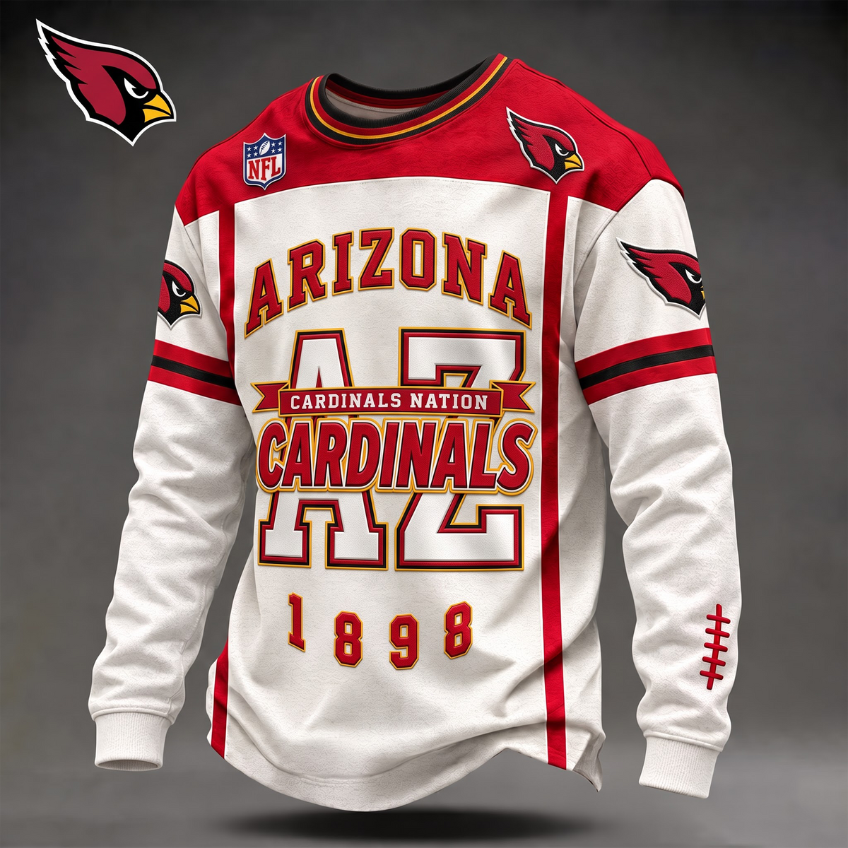 AC x Custom 1-of-1 Personalized NFL Team Vintage Distressed Long Sleeve Shirt
