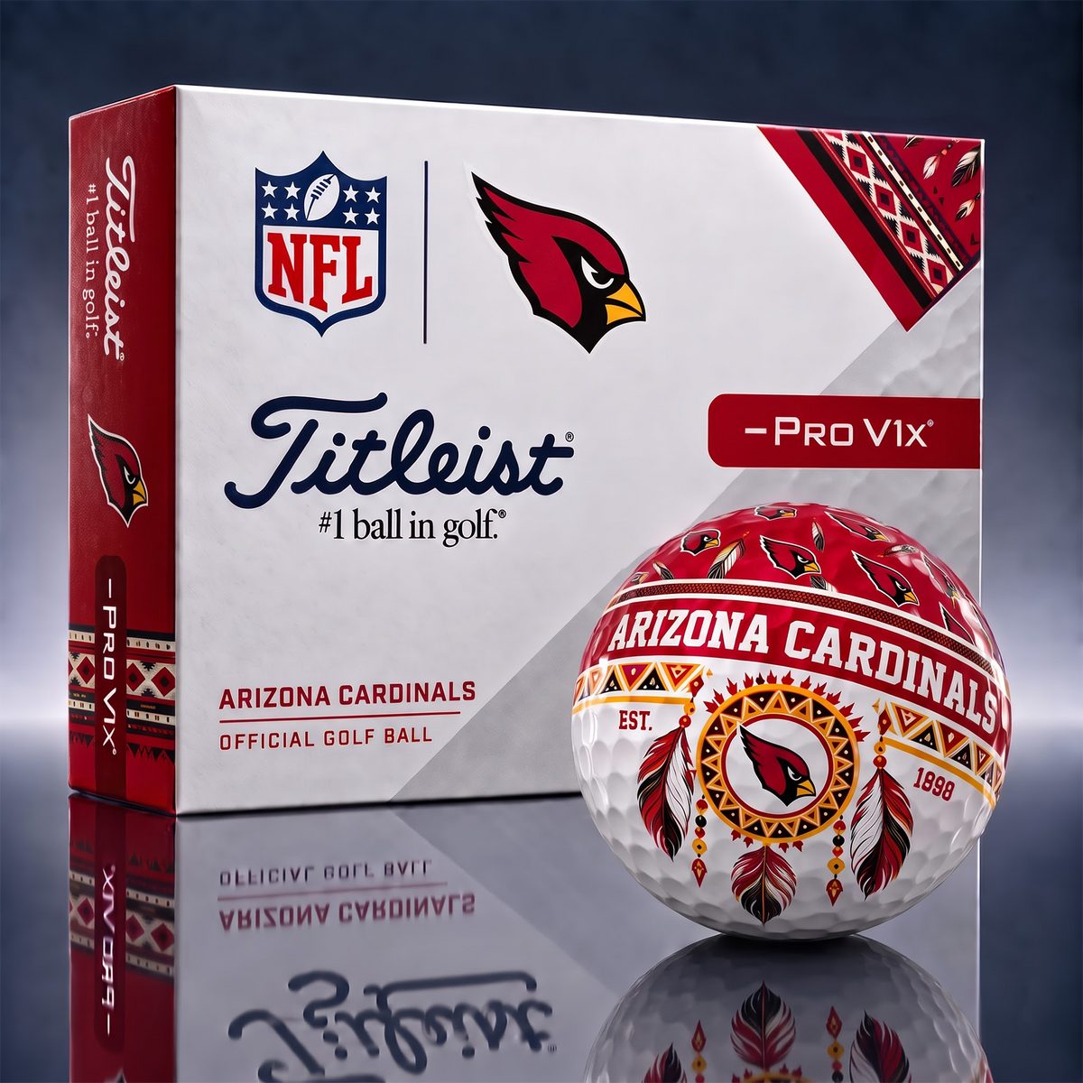 AC x NFL 1-OF-1 IN-HOUSE CRAFTED TITLEIST PRO V1X NFL NATIVE HERITAGE GOLF BALLS