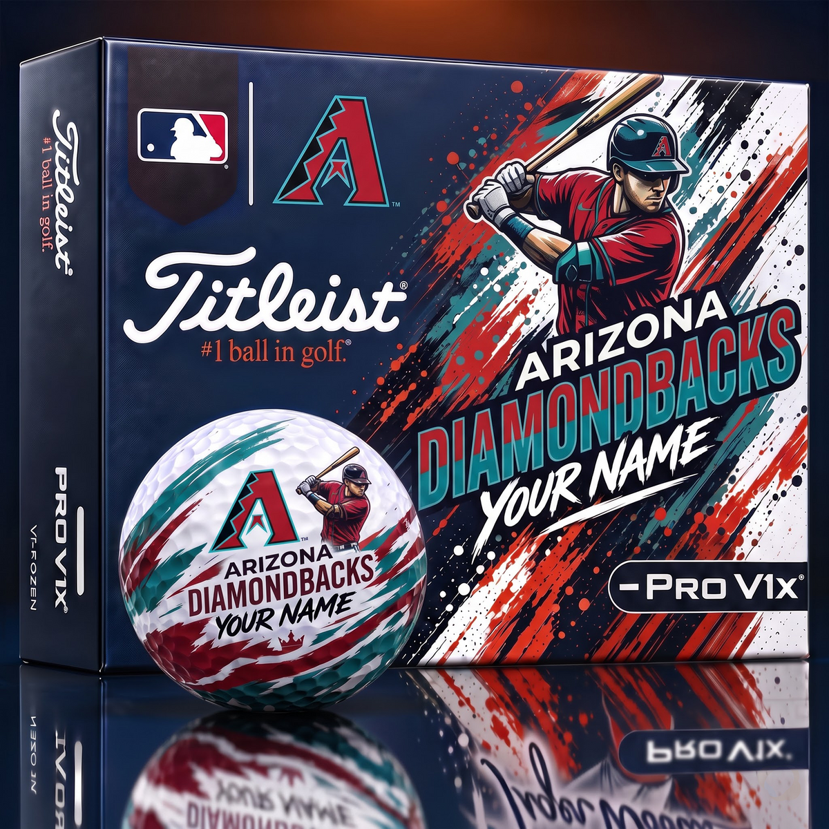 AD x Personalized MLB Titleist Pro V1x MLB Golf Balls