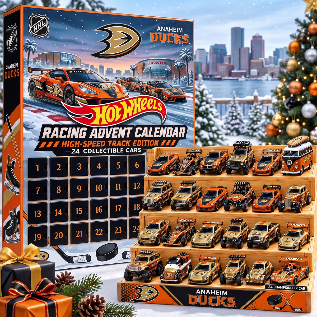 ANA X 1-of-1 Custom NHL Racing Advent Calendar 24 Cars Gift Set