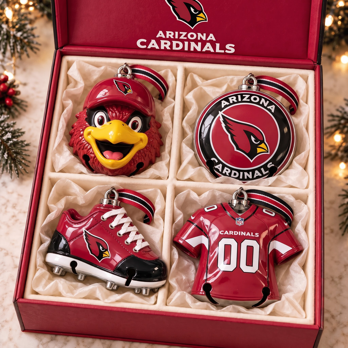 ARI X Premium NFL Christmas Bell Ornament