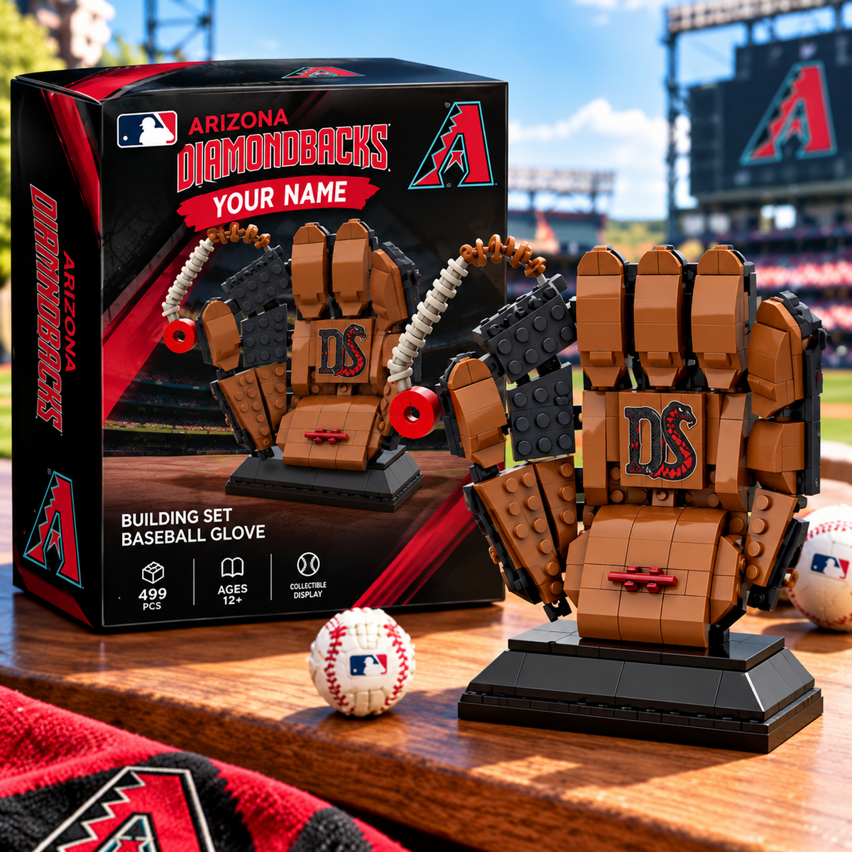 ARI X MLB Teams Baseball Glove Building Block Set
