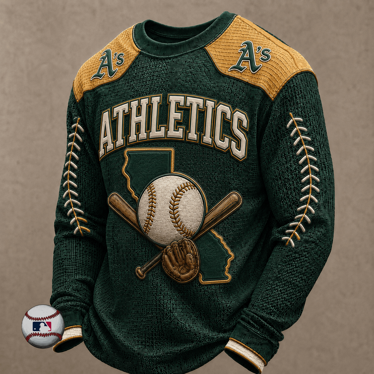 ATH x MLB Baseball Team Embroidered Crewneck Sweatshirt