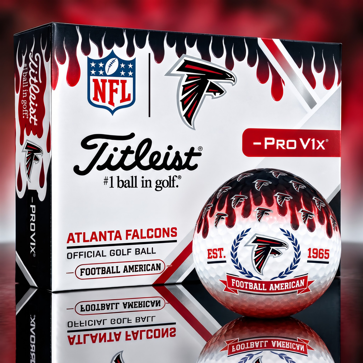 ATL X 1-of-1 Custom NFL Drip Style Golf Balls Gift For Golfer