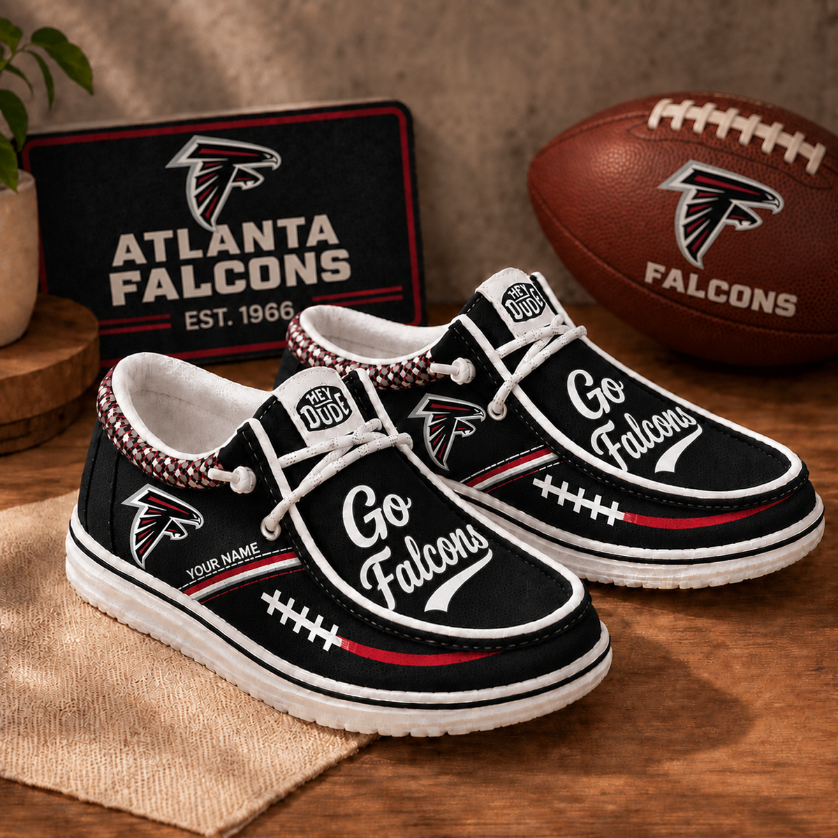 ATL x NFL Personalized New Style Hey Dude Shoes