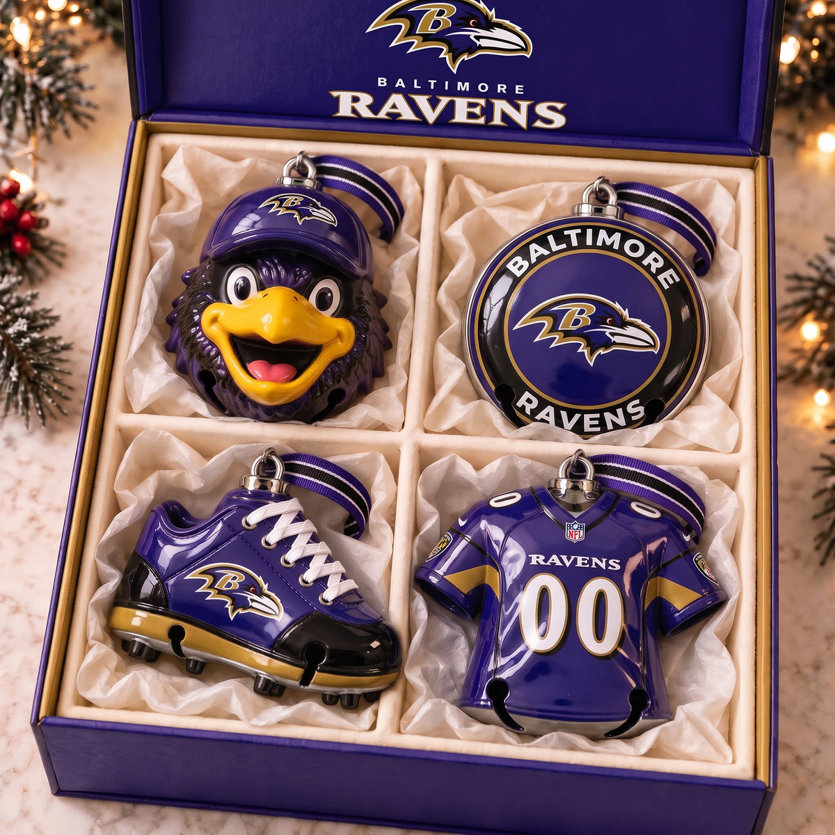 BAL X Premium NFL Christmas Bell Ornament