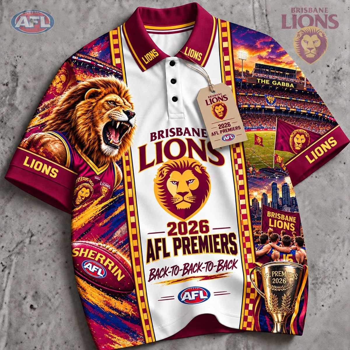 PREMIUM AFL X BL THANK FOR MEMORIES CHAMPIONSHIPÂ POLO SHIRT V8 LIMITED EDITION NDT NHM 2026