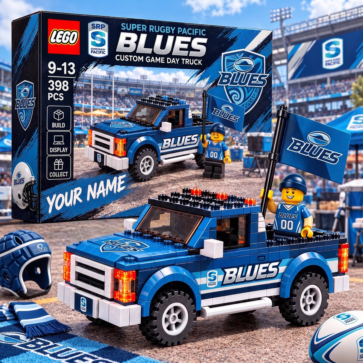 BLU X SRP 1-OF-1 IN-HOUSE CRAFTED CUSTOM GAME DAY TRUCK BRICK SET