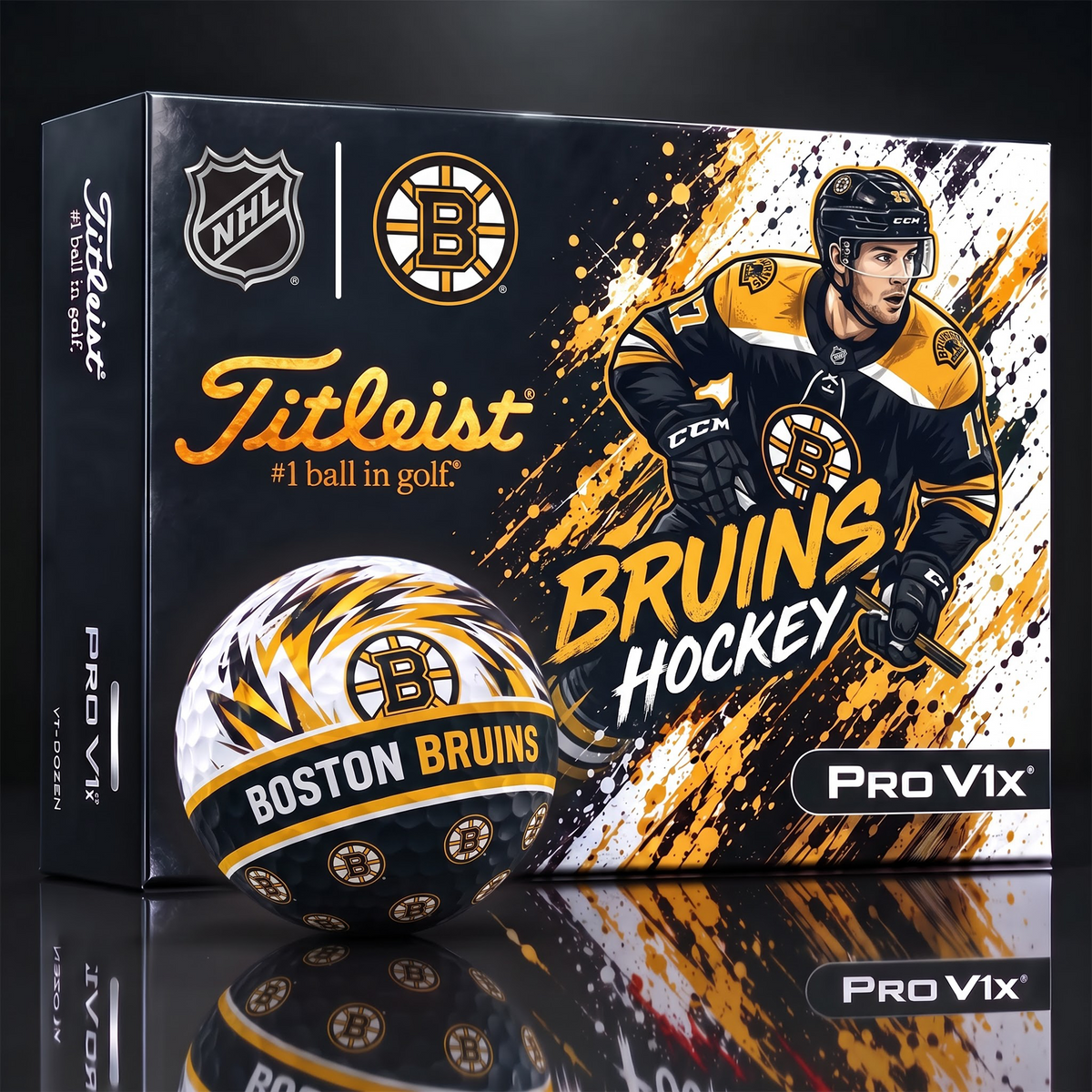BOS X Custom NHL Dynamic Paint Splatter Golf Balls