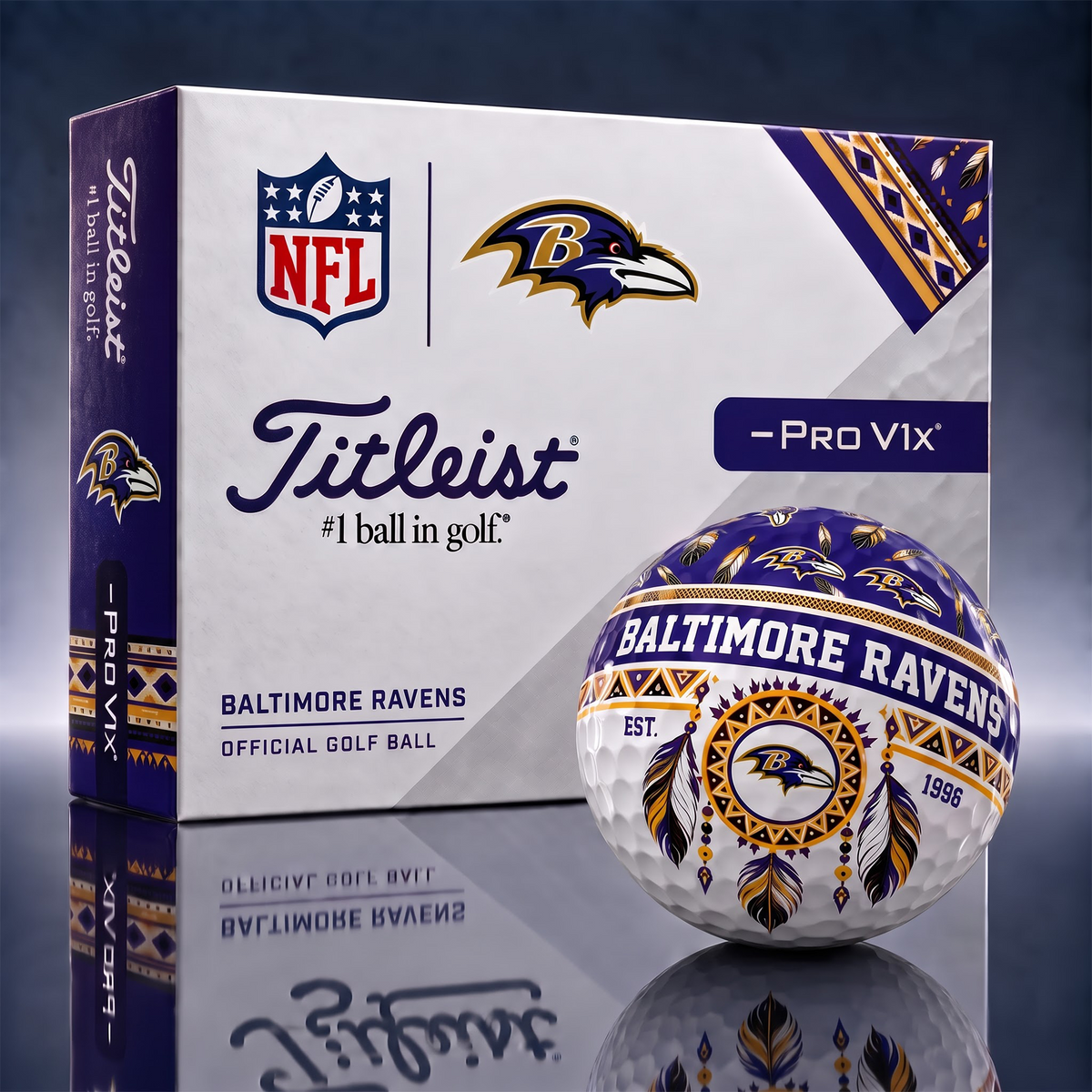 BR x NFL 1-OF-1 IN-HOUSE CRAFTED TITLEIST PRO V1X NFL NATIVE HERITAGE GOLF BALLS