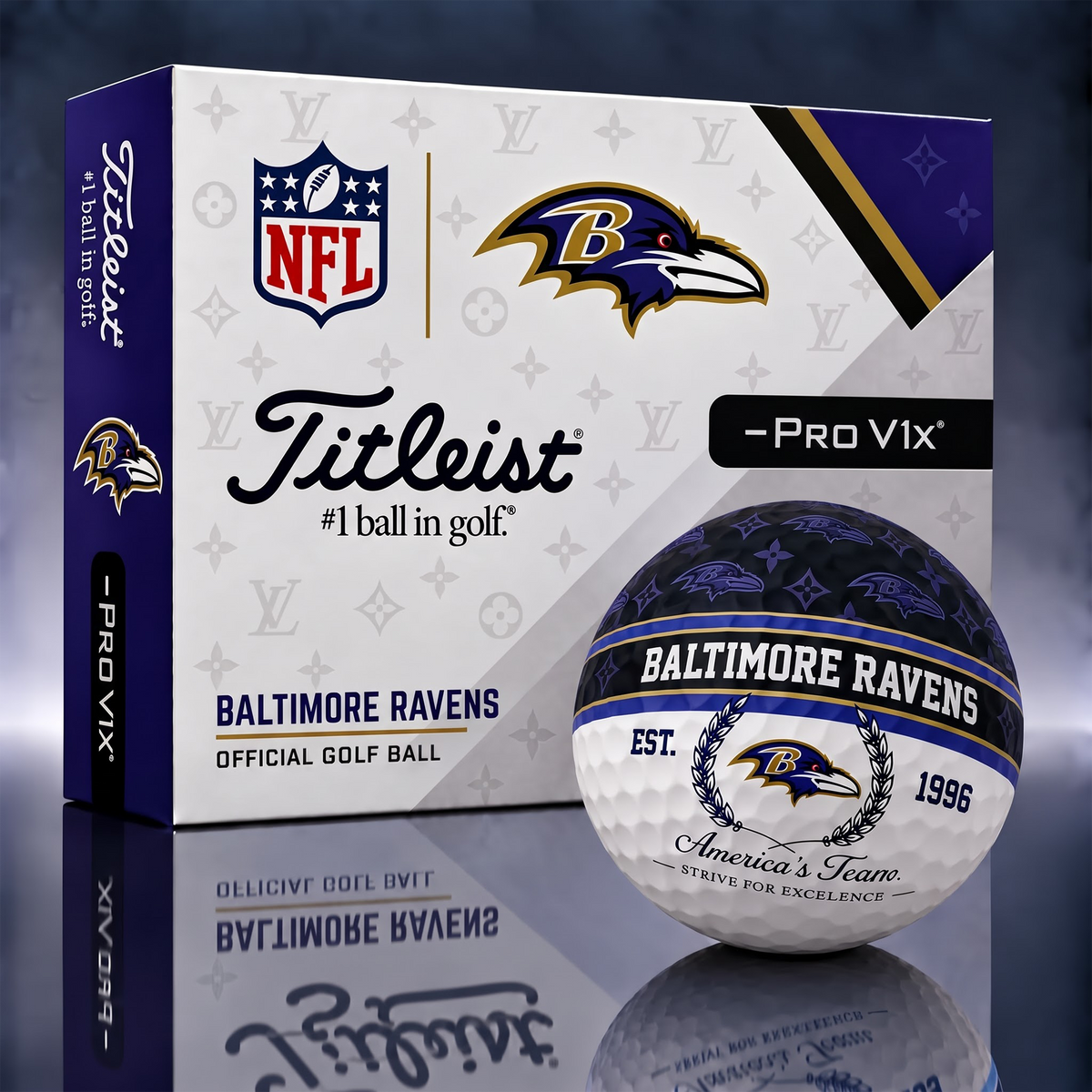 BR x NFL Custom LV x Titleist Pro V1 Golf Balls Set