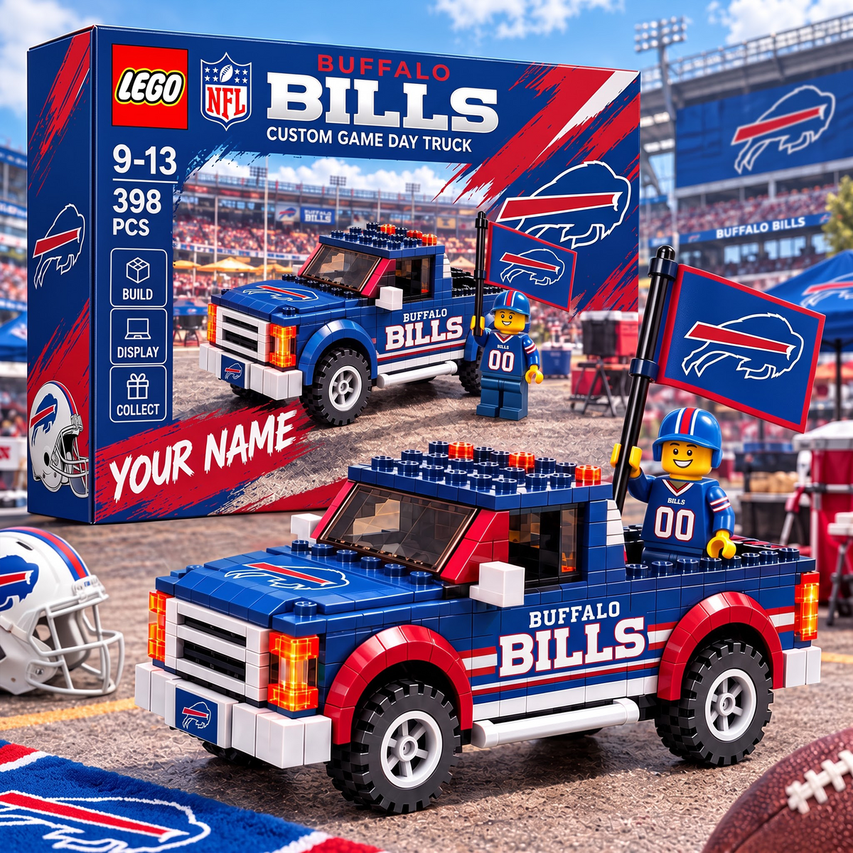 BUF X NFL 1-OF-1 IN-HOUSE CRAFTED CUSTOM GAME DAY TRUCK BRICK SET