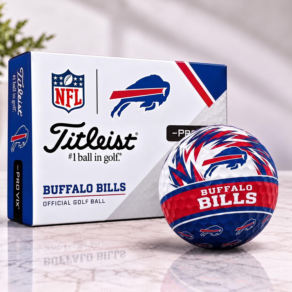 BUF X NFL 1-OF-1 IN-HOUSE CRAFTED TITLEIST PRO V1X NFL GOLF BALLS