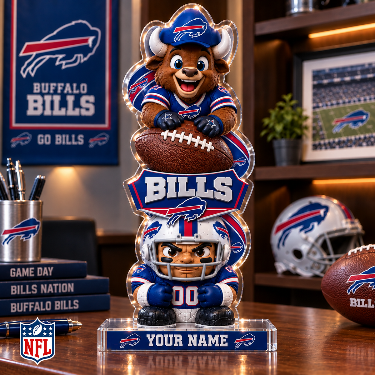 BUF x NFL Christmas KICKOFF Personalized Acrylic Block Plaque