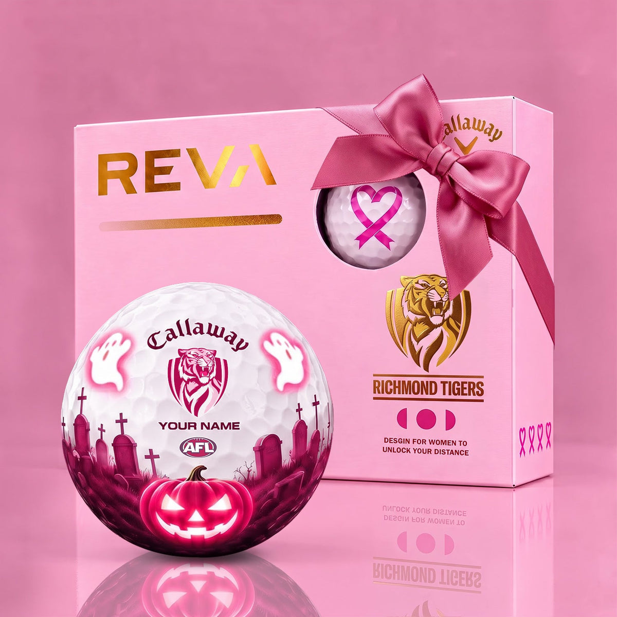 CALLAWAY REVA X SIGNATURE AFL RT LUXURY SPOOKY NIGHT PERSONALIZED GOLF BALL FOR WOMEN TOURNAMENT LIMITED EDITION
