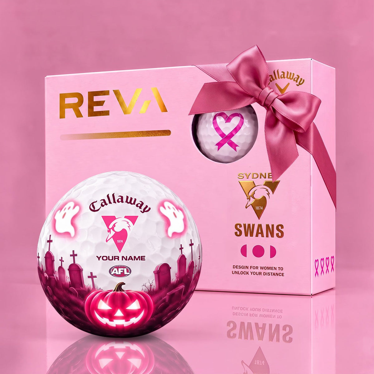 CALLAWAY REVA X SIGNATURE AFL SS LUXURY SPOOKY NIGHT PERSONALIZED GOLF BALL FOR WOMEN TOURNAMENT LIMITED EDITION