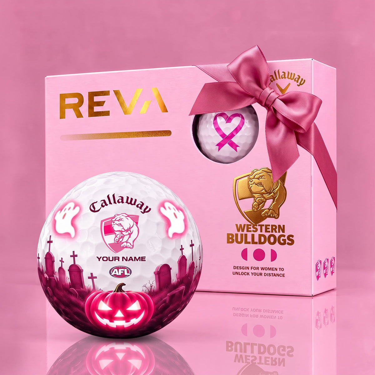 CALLAWAY REVA X SIGNATURE AFL WB LUXURY SPOOKY NIGHT PERSONALIZED GOLF BALL FOR WOMEN TOURNAMENT LIMITED EDITION
