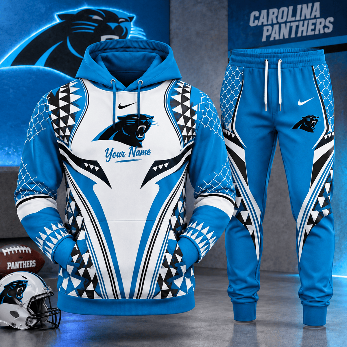 CAR x NFL Premium Football Graphic Hoodie & Jogger Set Fan Game Day Sportswear Outfit
