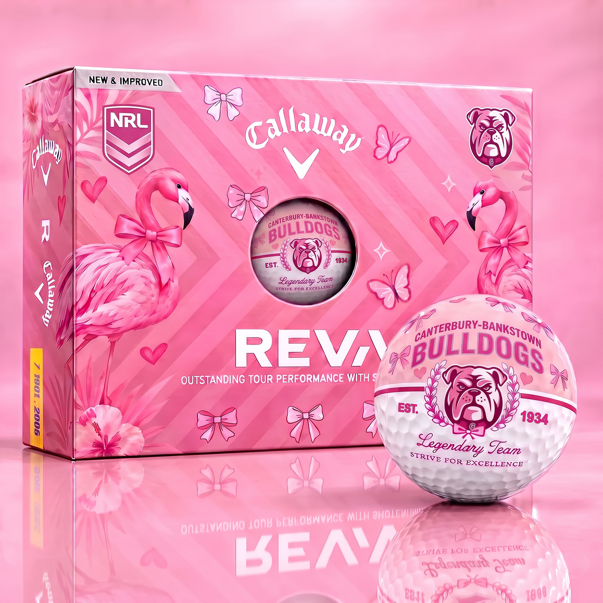 CBB x Custom NRL Pink Coquette Ladies Golf Balls