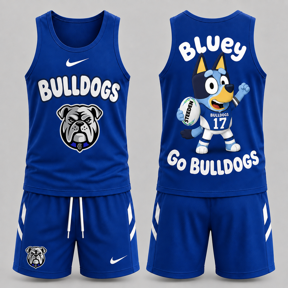 CBY Premium NRL Game Day Cartoon Character Sleeveless Tank Top & Shorts Set