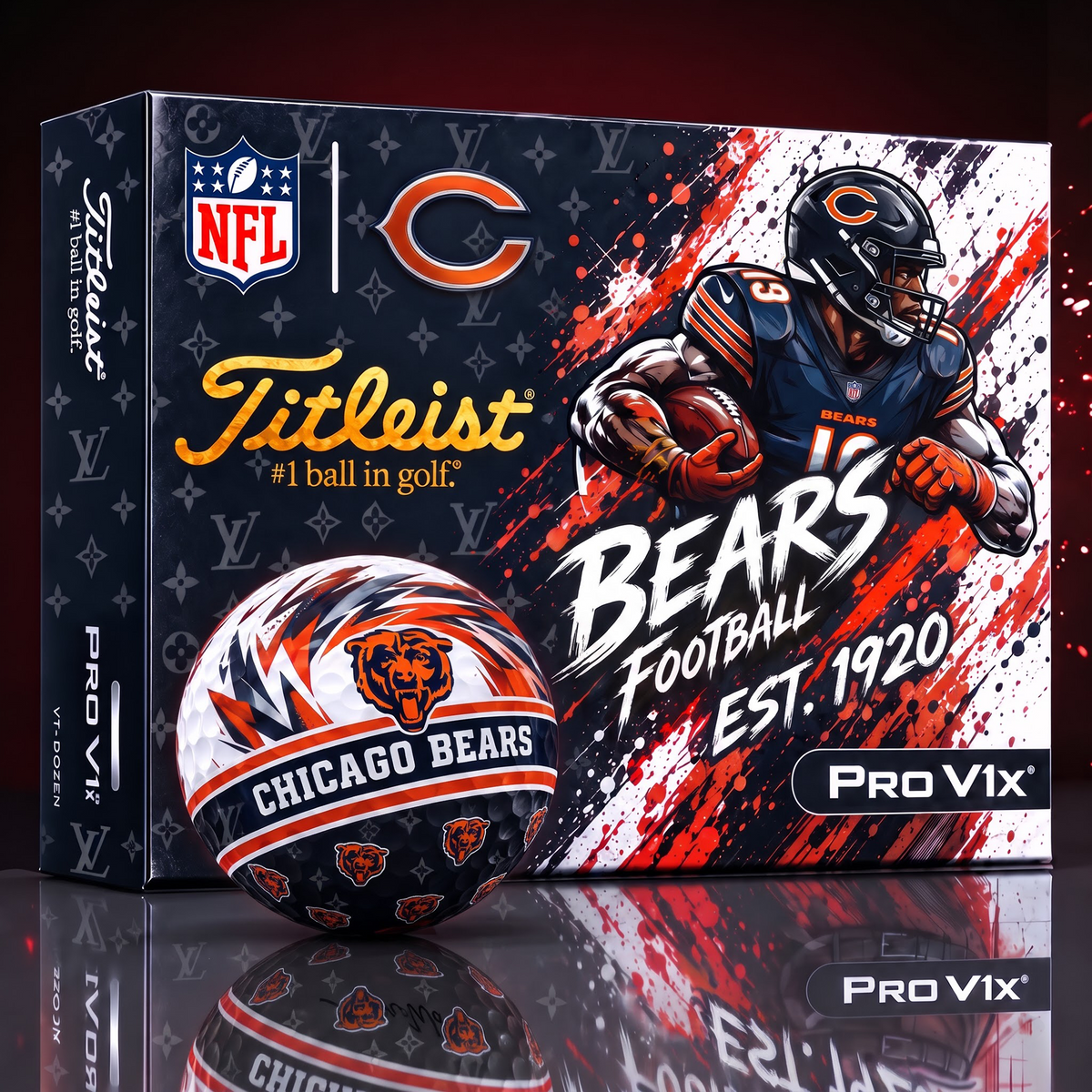 CHI X Custom NFL x LV Dynamic Paint Splatter Golf Balls