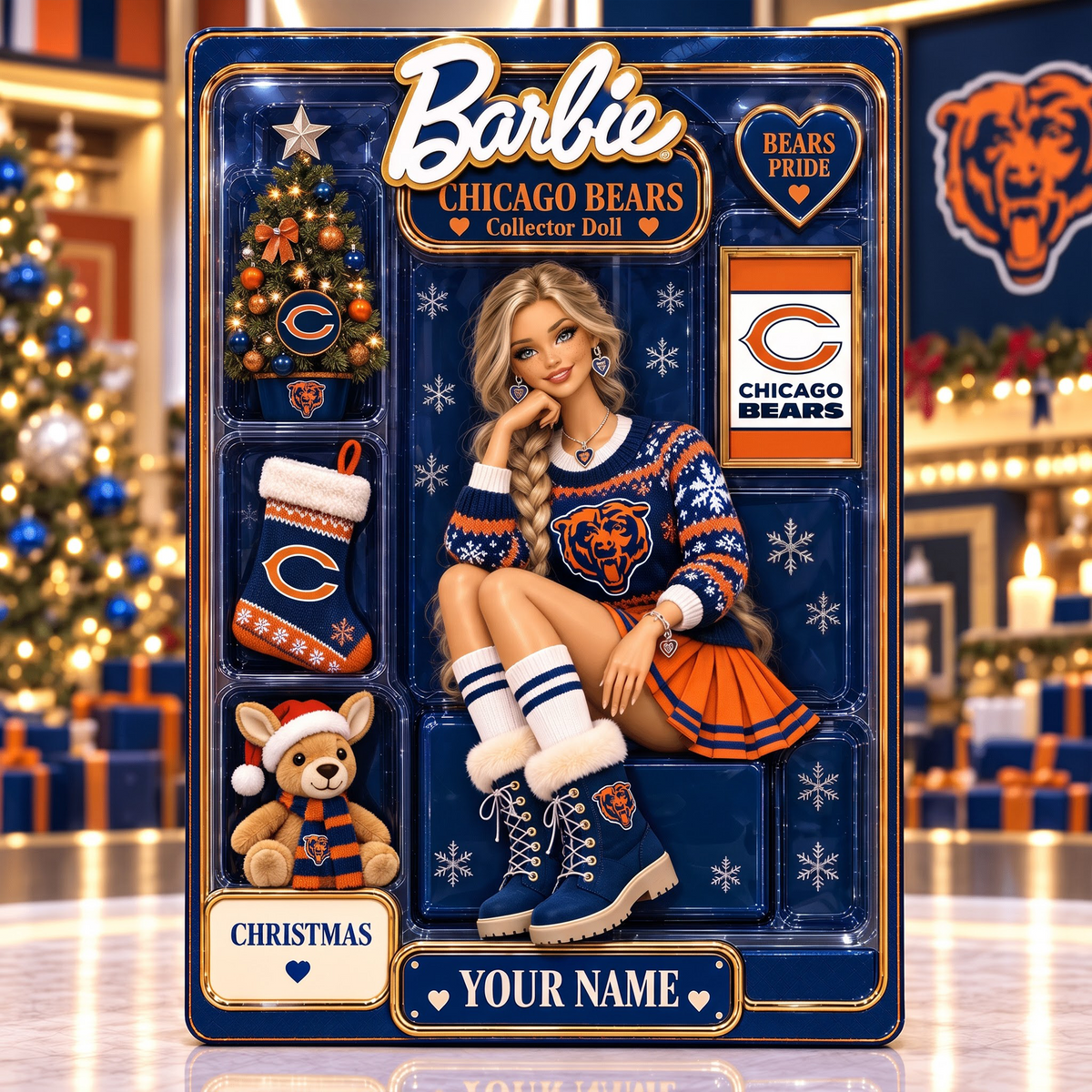 CHI X NFL Collector Edition Barbie Christmas Acrylic