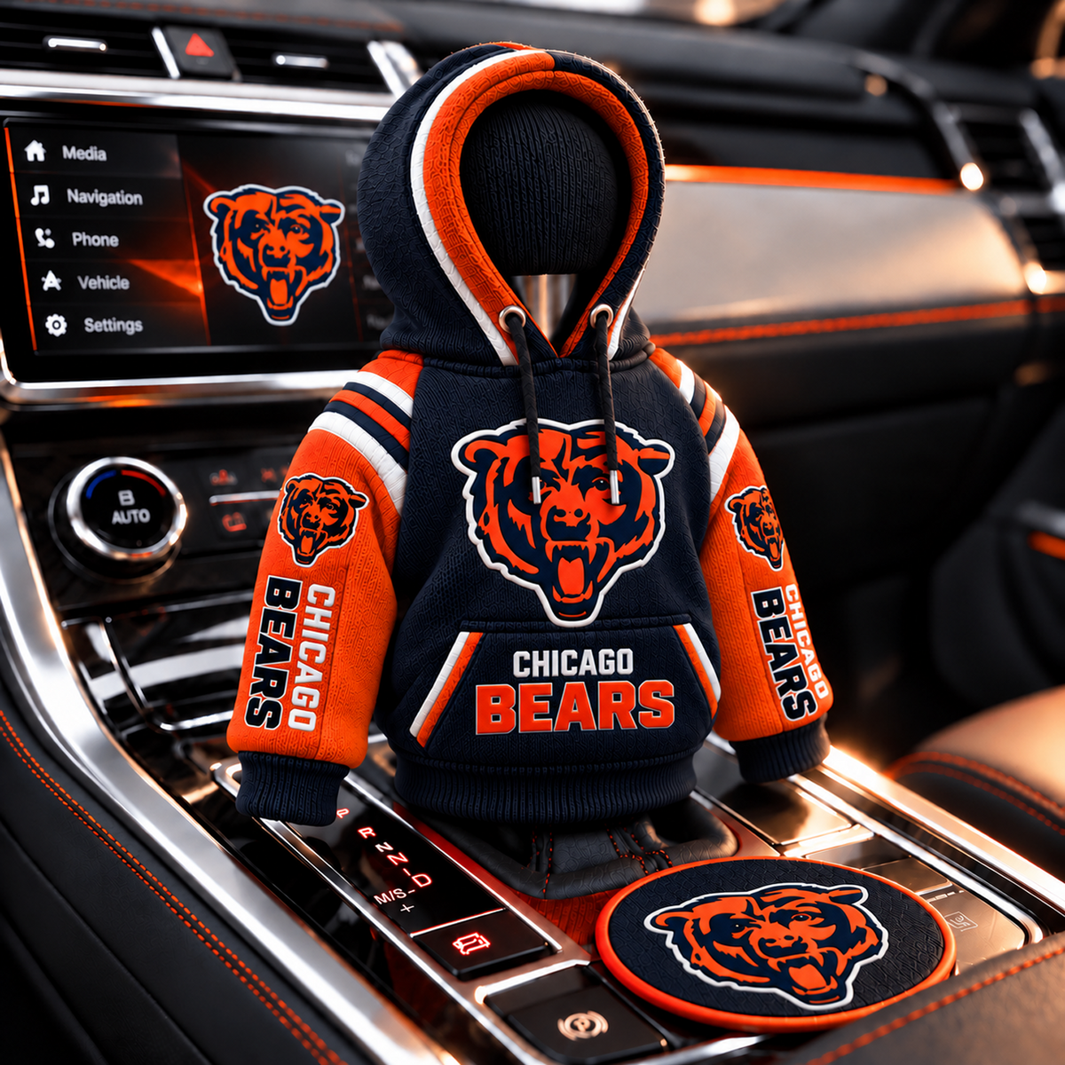 CHI x NFL Personalized Name Shift Knob Hoodie