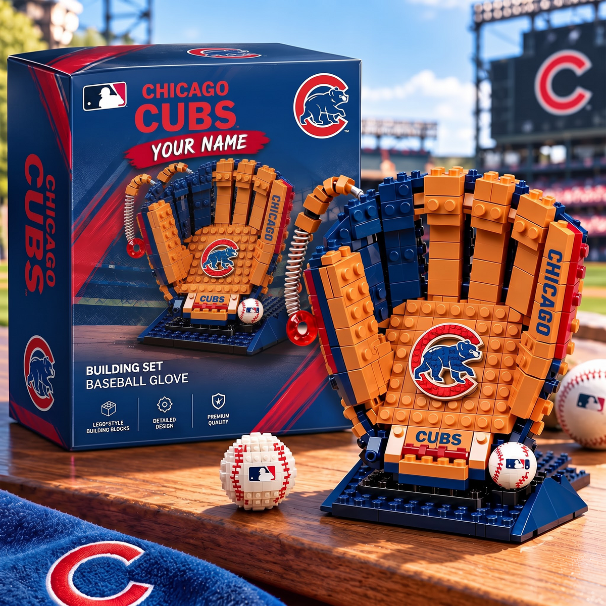 CHC X MLB Teams Baseball Glove Building Block Set
