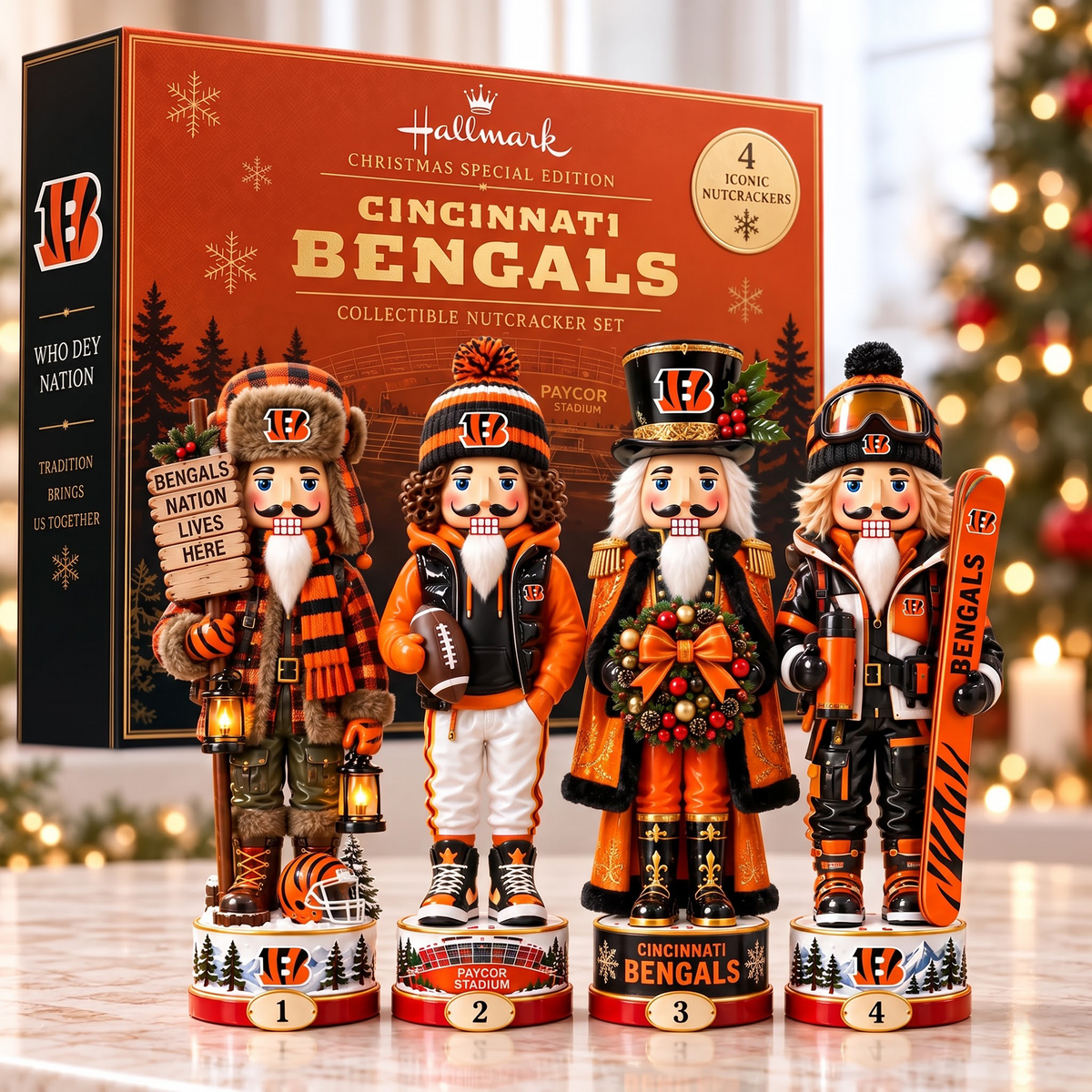 CIN X Premium NFL Christmas Nutcracker Collector Set