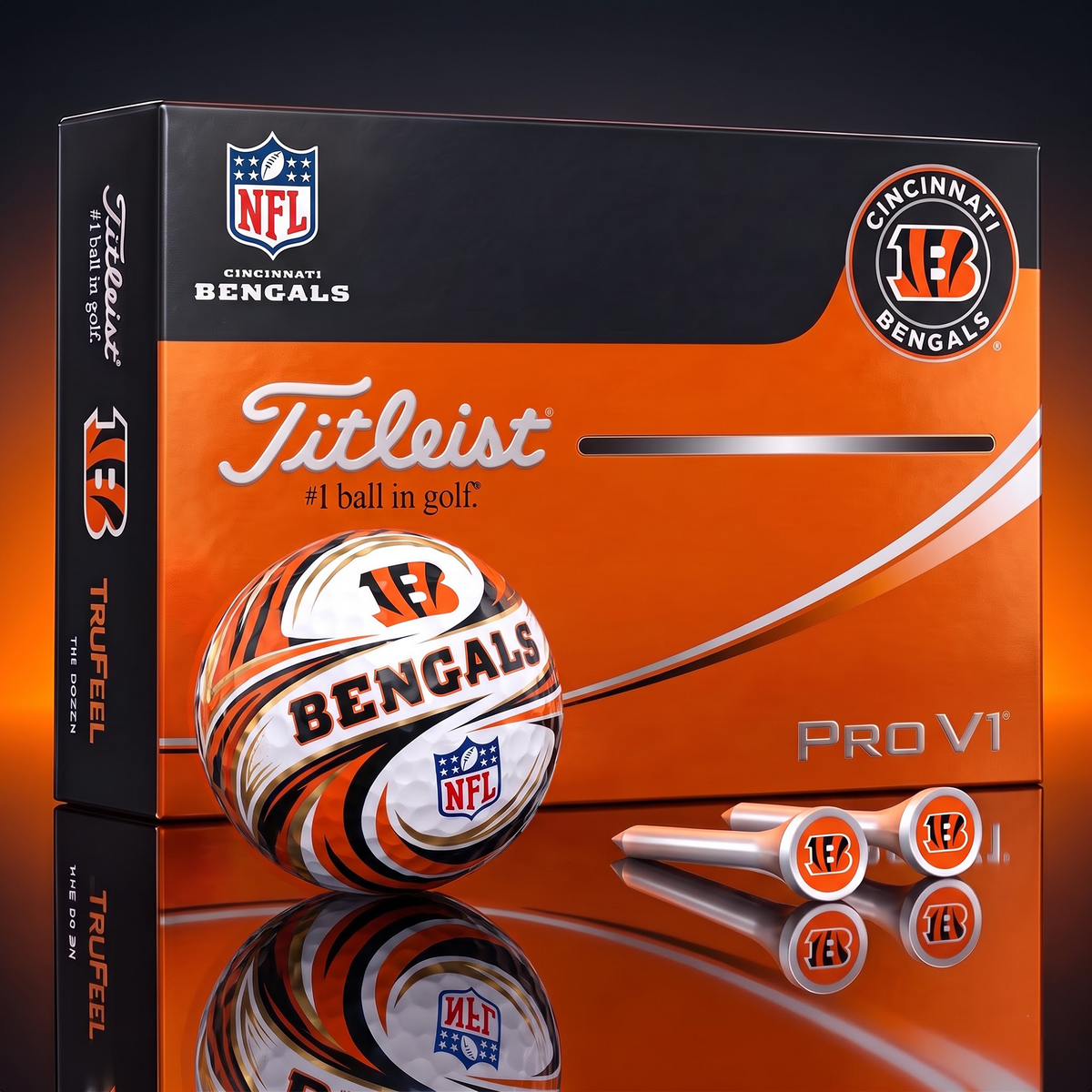 CIN x 1-of-1 Custom NFL Golf Balls And Tees Gift Set
