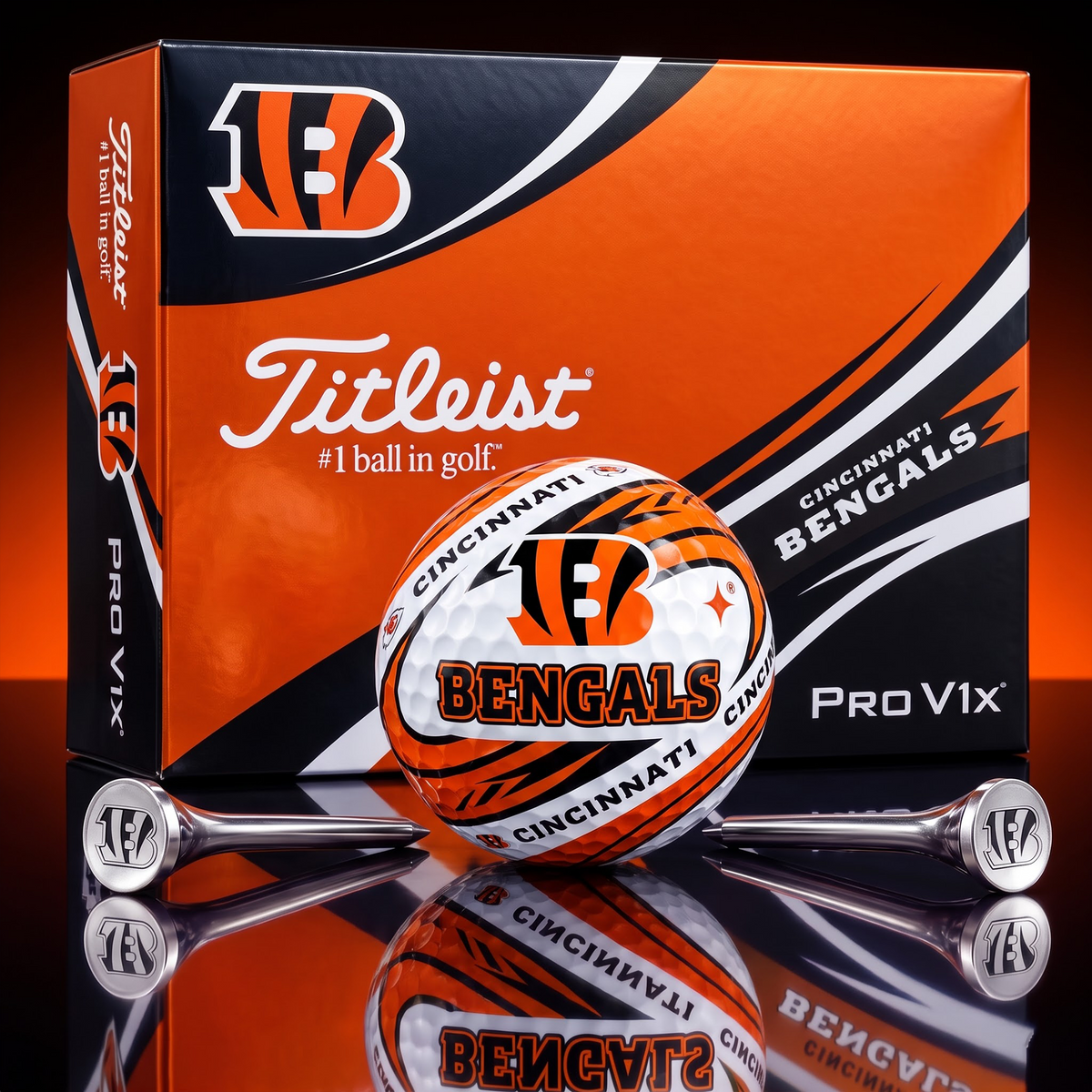 CIN x 1-of-1 NFLTitleist Pro V1x Golf Balls Set