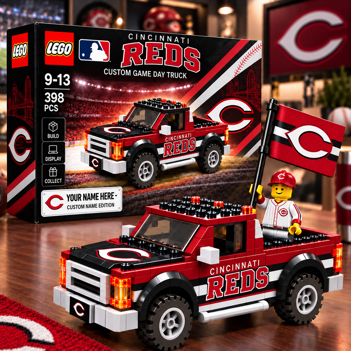 CIN x MLB Building Blocks Truck Toy Set V2