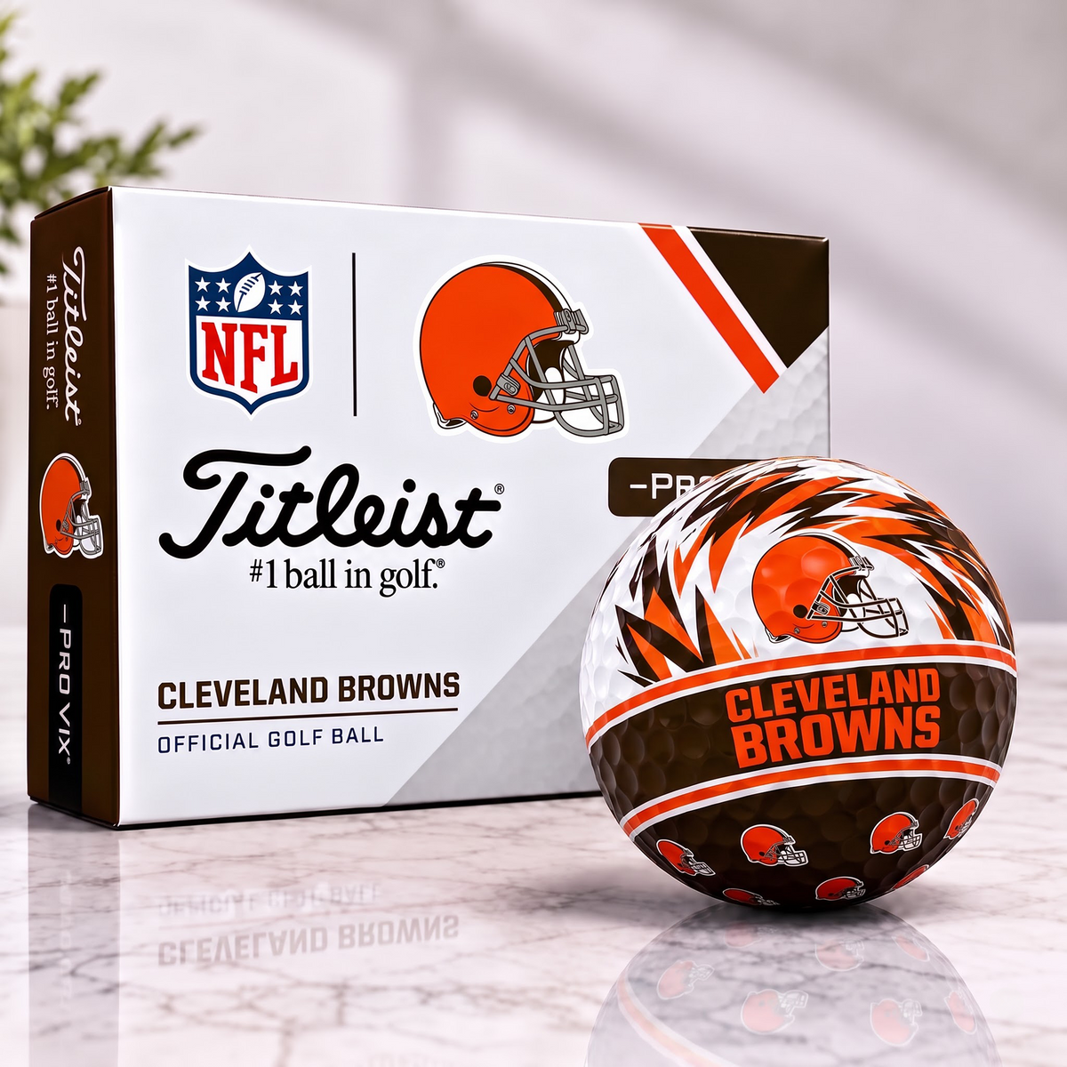 CLE X NFL 1-OF-1 IN-HOUSE CRAFTED TITLEIST PRO V1X NFL GOLF BALLS