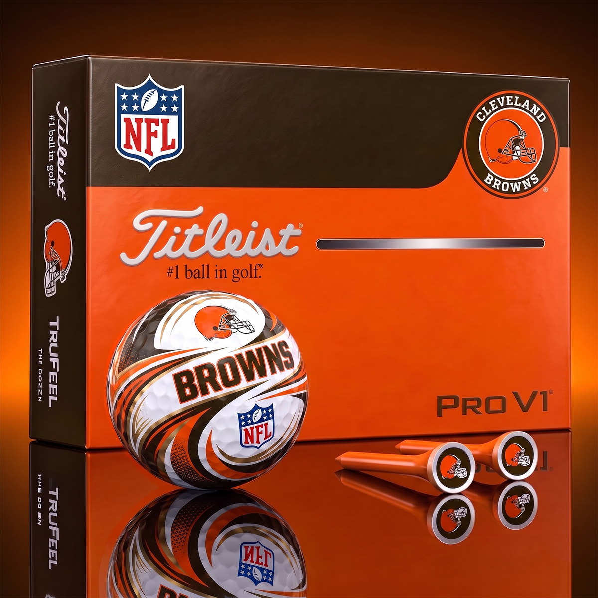 CLE x 1-of-1 Custom NFL Golf Balls And Tees Gift Set