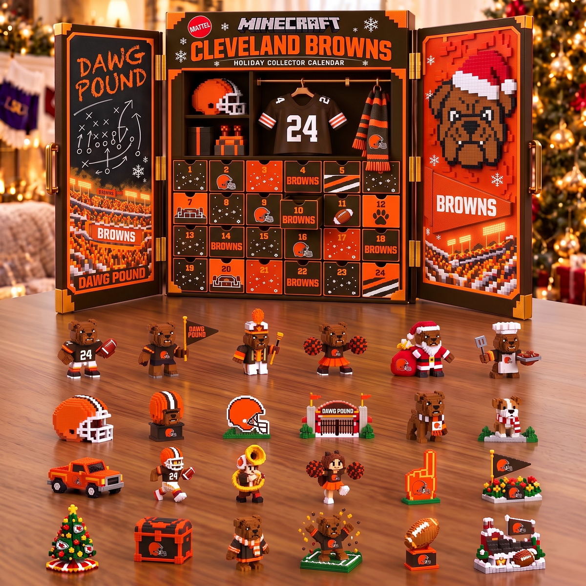 CLE x 1-of-1 Custom NFL Team Christmas Advent Calendar Blind Box Set