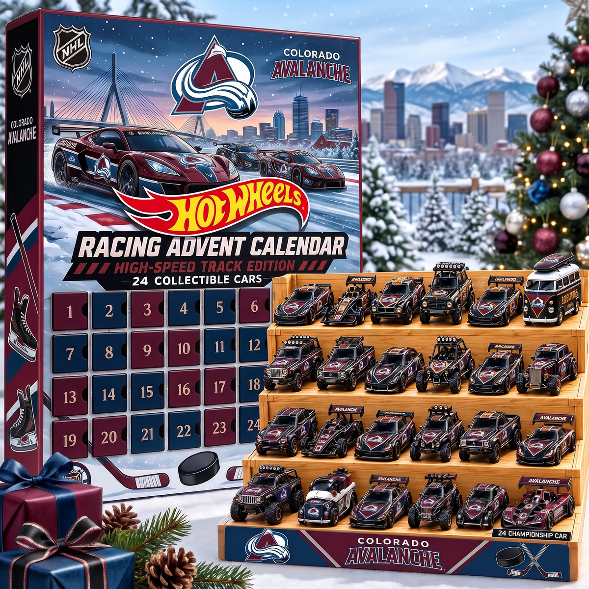 COL X 1-of-1 Custom NHL Racing Advent Calendar 24 Cars Gift Set