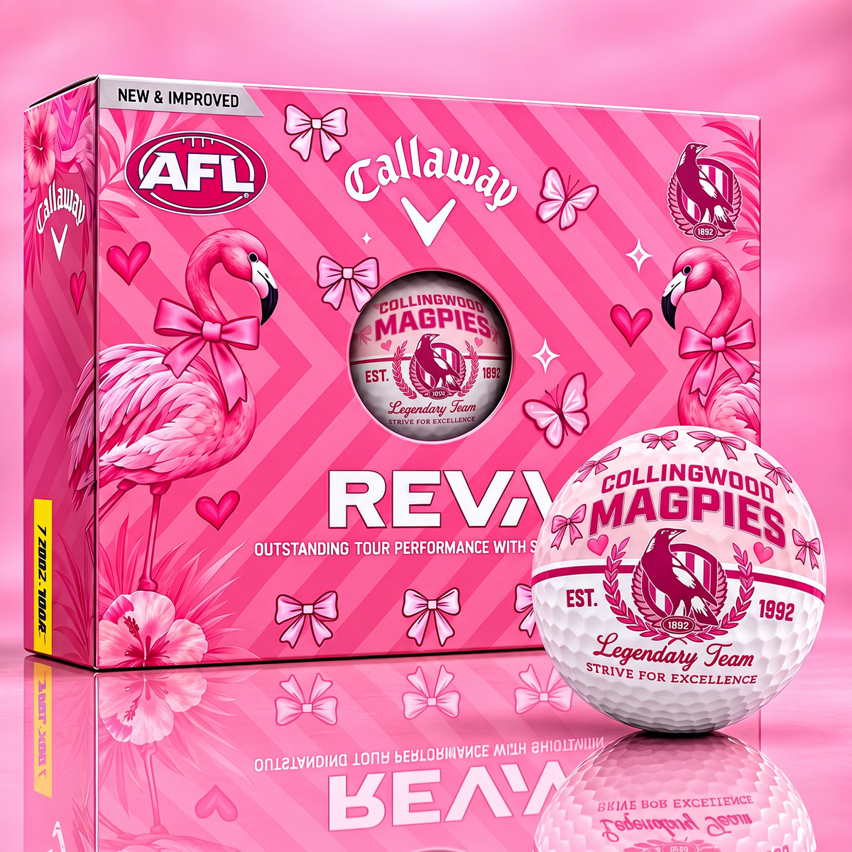 COL X Custom AFL Pink Coquette Ladies Golf Balls