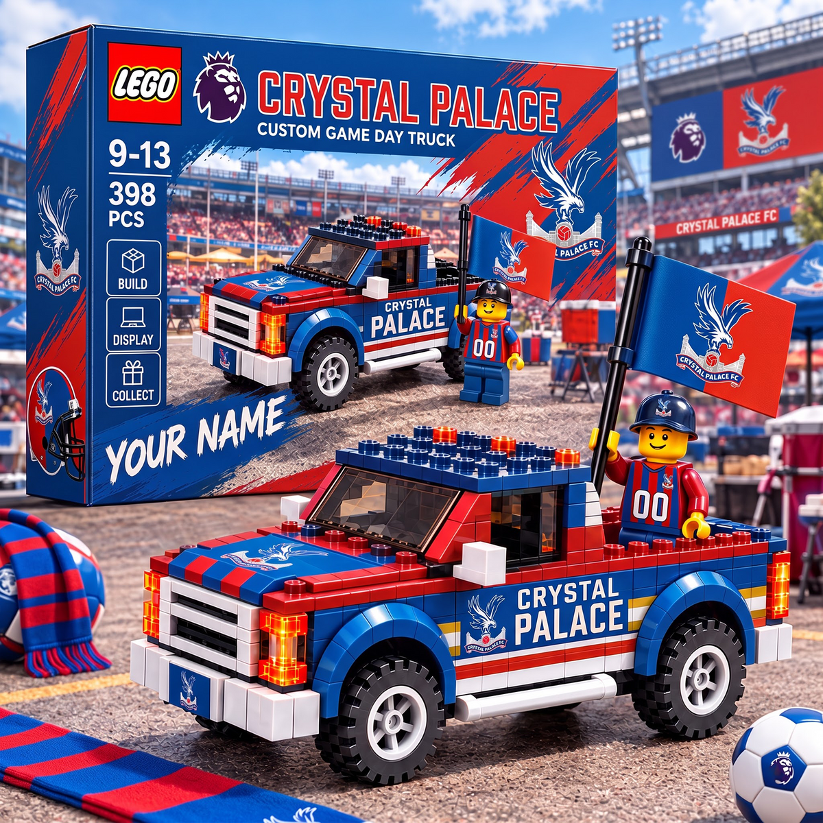 CRY X EPL 1-OF-1 IN-HOUSE CRAFTED CUSTOM GAME DAY TRUCK BRICK SET