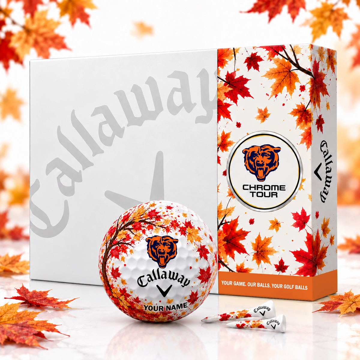 Callaway X Premium NFL CHI FALL EDITION PERSONALIZED GOLF BALL – LIMITED EDITION V2