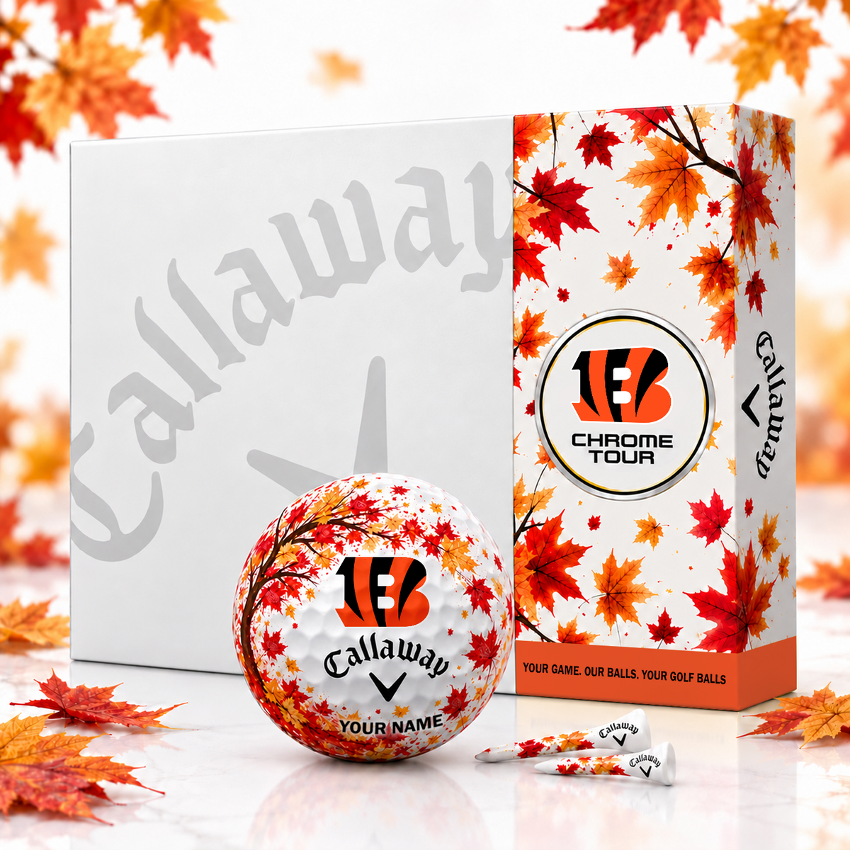 Callaway X Premium NFL CIN FALL EDITION PERSONALIZED GOLF BALL – LIMITED EDITION V2