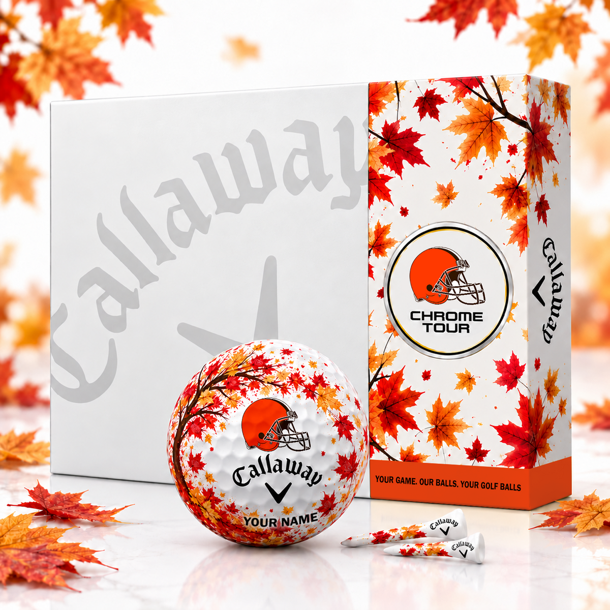 Callaway X Premium NFL CLE FALL EDITION PERSONALIZED GOLF BALL – LIMITED EDITION V2