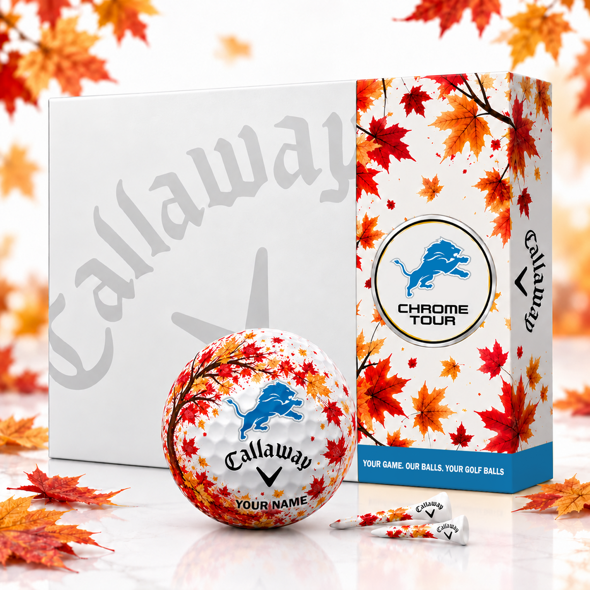 Callaway X Premium NFL DET FALL EDITION PERSONALIZED GOLF BALL – LIMITED EDITION V2