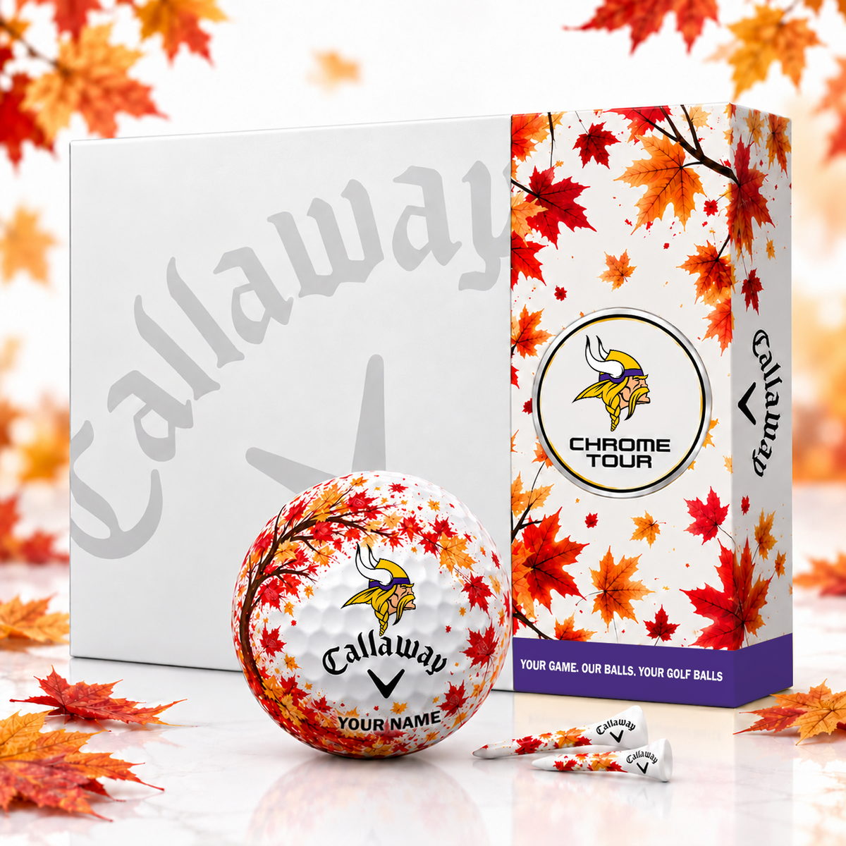 Callaway X Premium NFL MIN FALL EDITION PERSONALIZED GOLF BALL – LIMITED EDITION V2