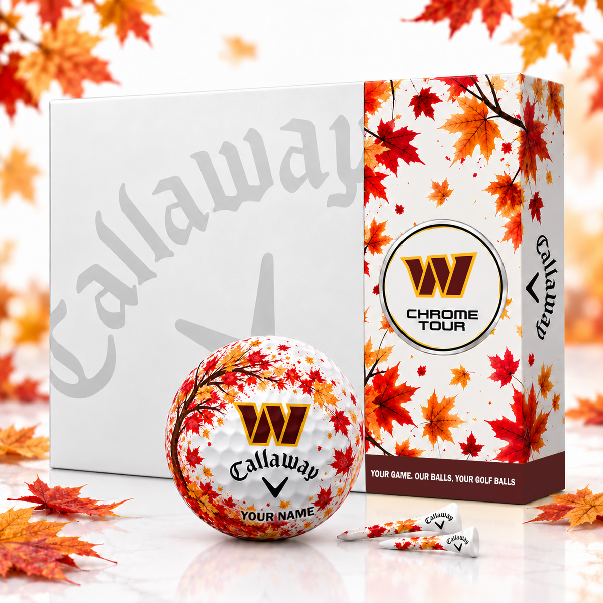 Callaway X Premium NFL WAS FALL EDITION PERSONALIZED GOLF BALL – LIMITED EDITION V2
