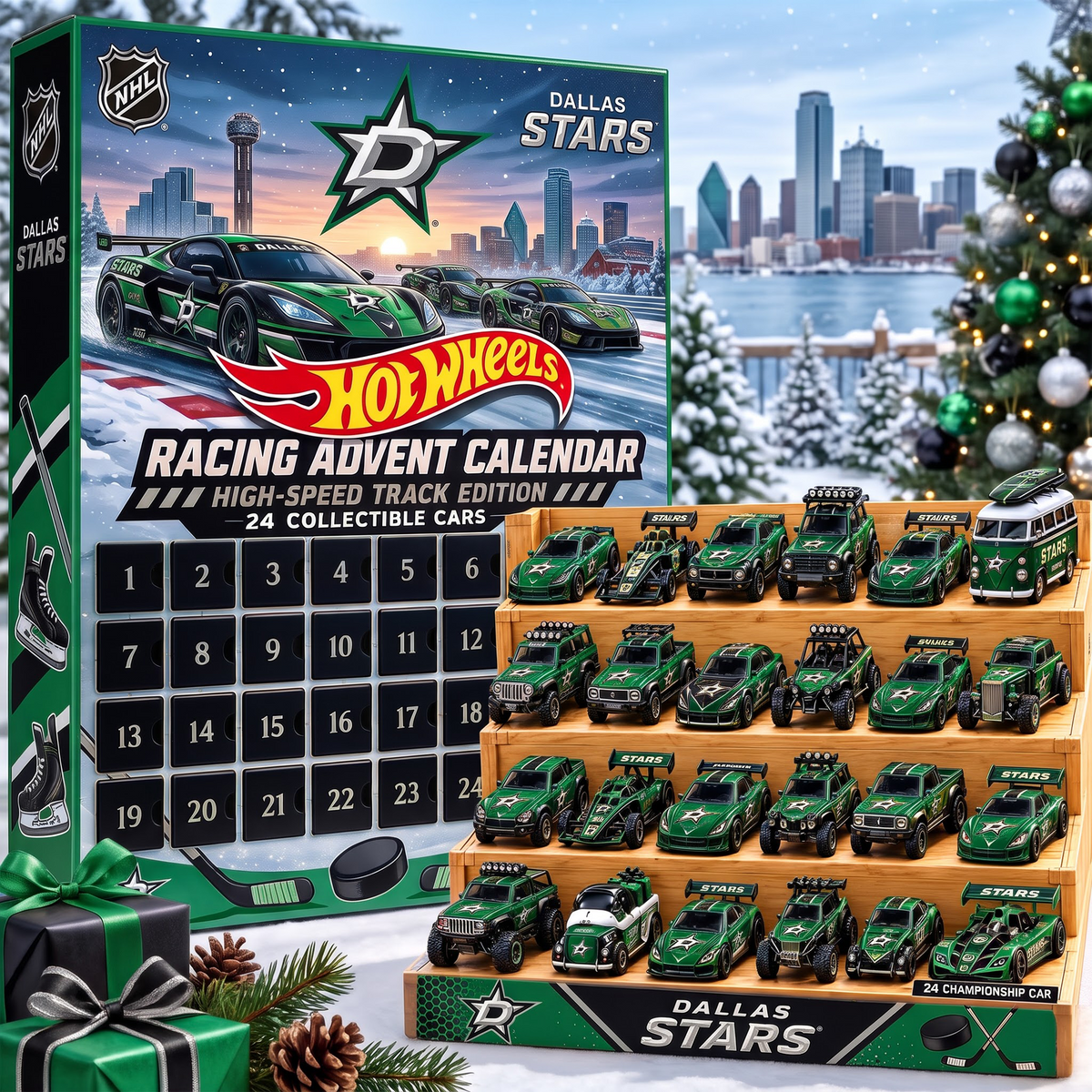 DAL X 1-of-1 Custom NHL Racing Advent Calendar 24 Cars Gift Set