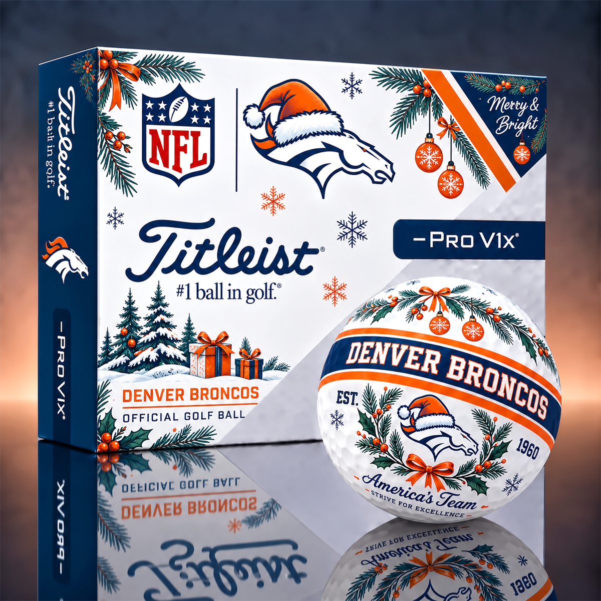 DB x 1-OF-1 NFL TITLEIST CHRISTMAS GOLF BALLS