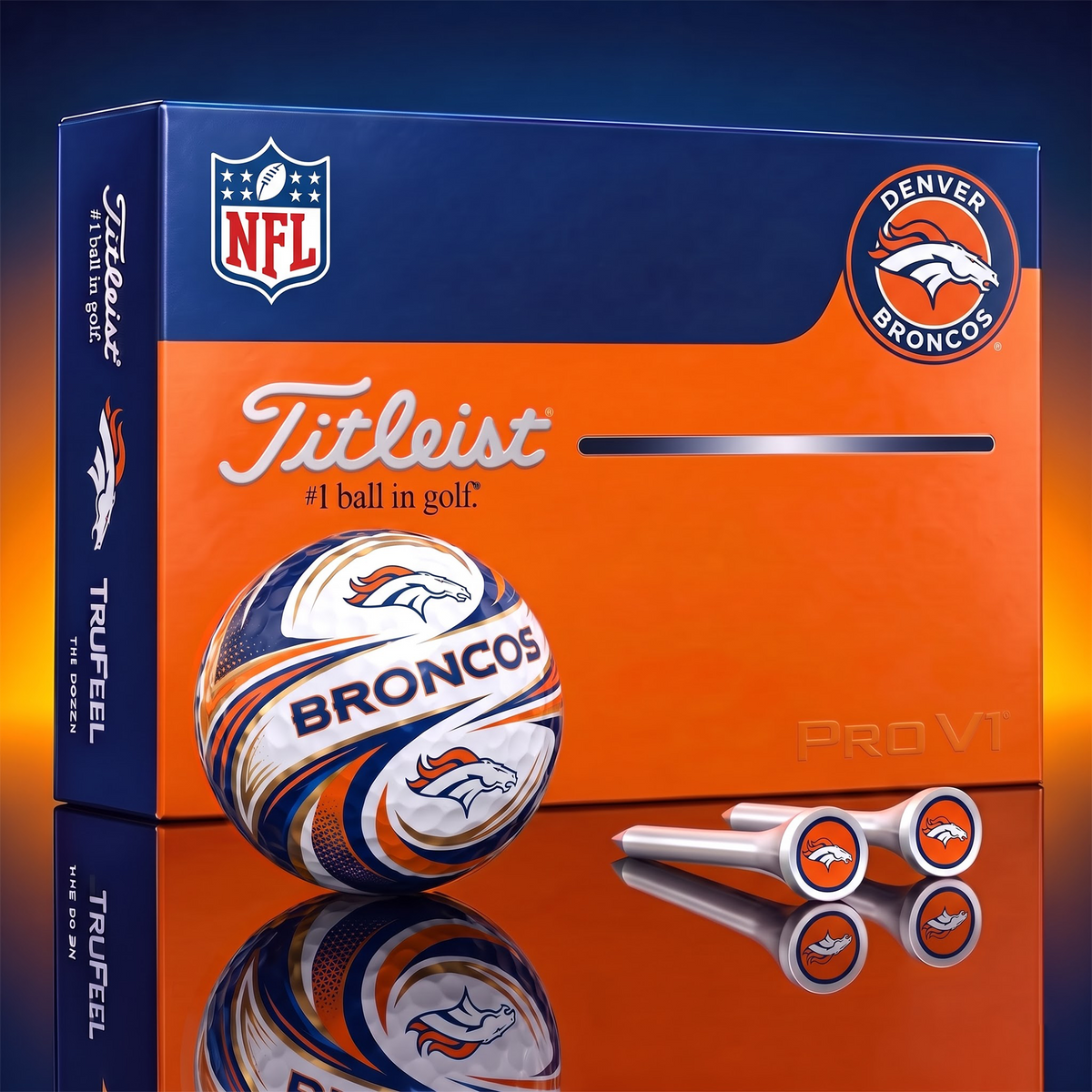 DB x 1-of-1 Custom NFL Golf Balls And Tees Gift Set