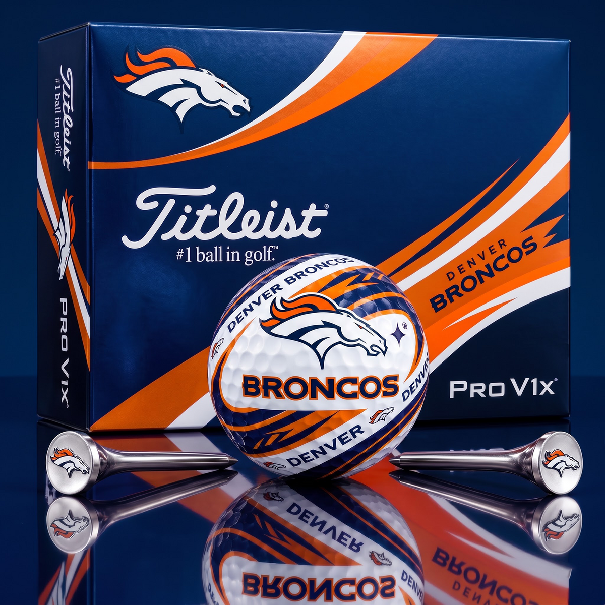 DEN x 1-of-1 NFLTitleist Pro V1x Golf Balls Set